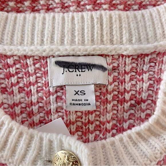J Crew Factory Popcorn Stitch Lady Jacket Cardigan Sweater Size XS in Pink - Picture 10 of 11